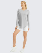 G4Free Activewear Scoop Neck UV Sun Workout Long Sleeve 