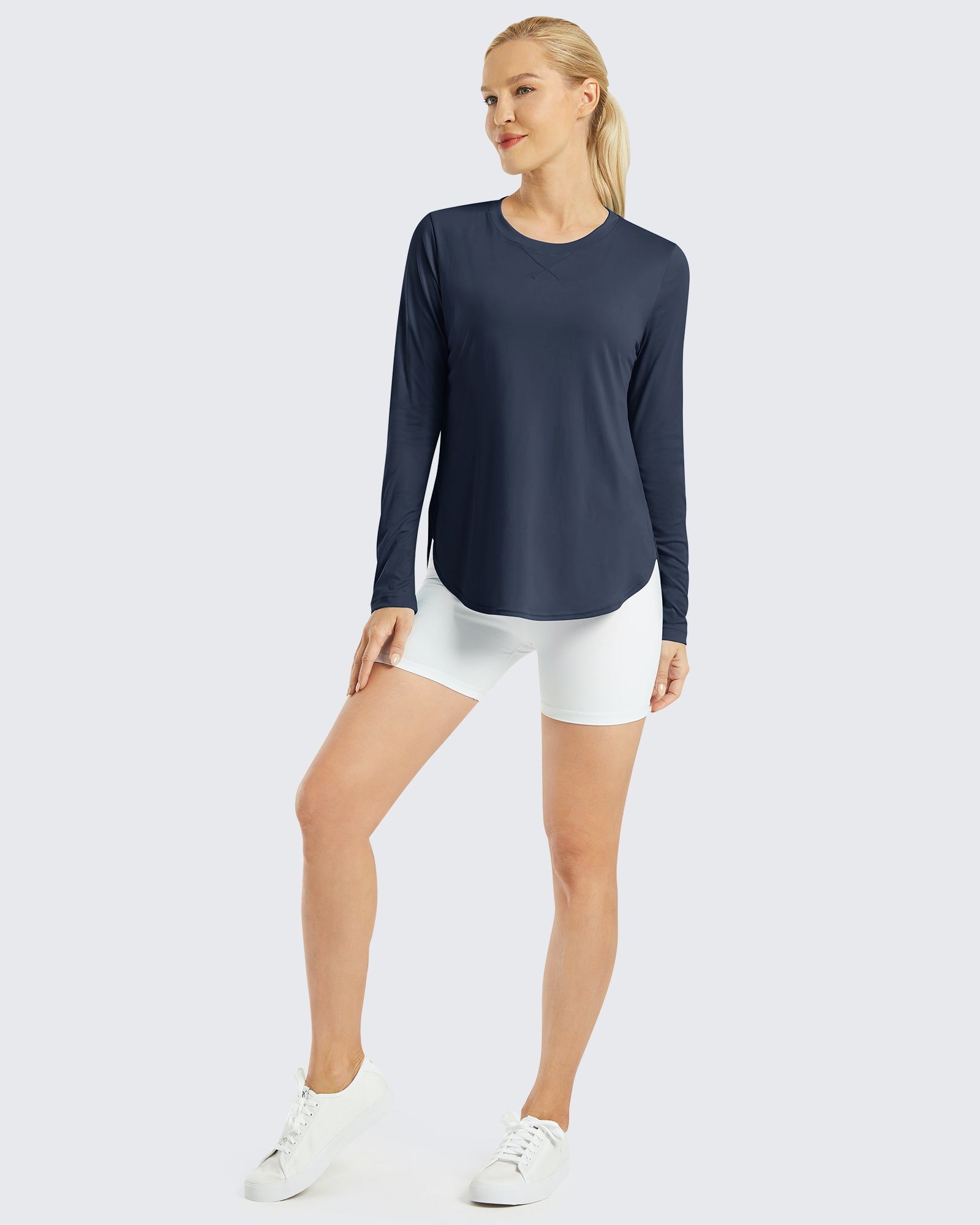 G4Free Activewear Scoop Neck UV Sun Workout Long Sleeve 