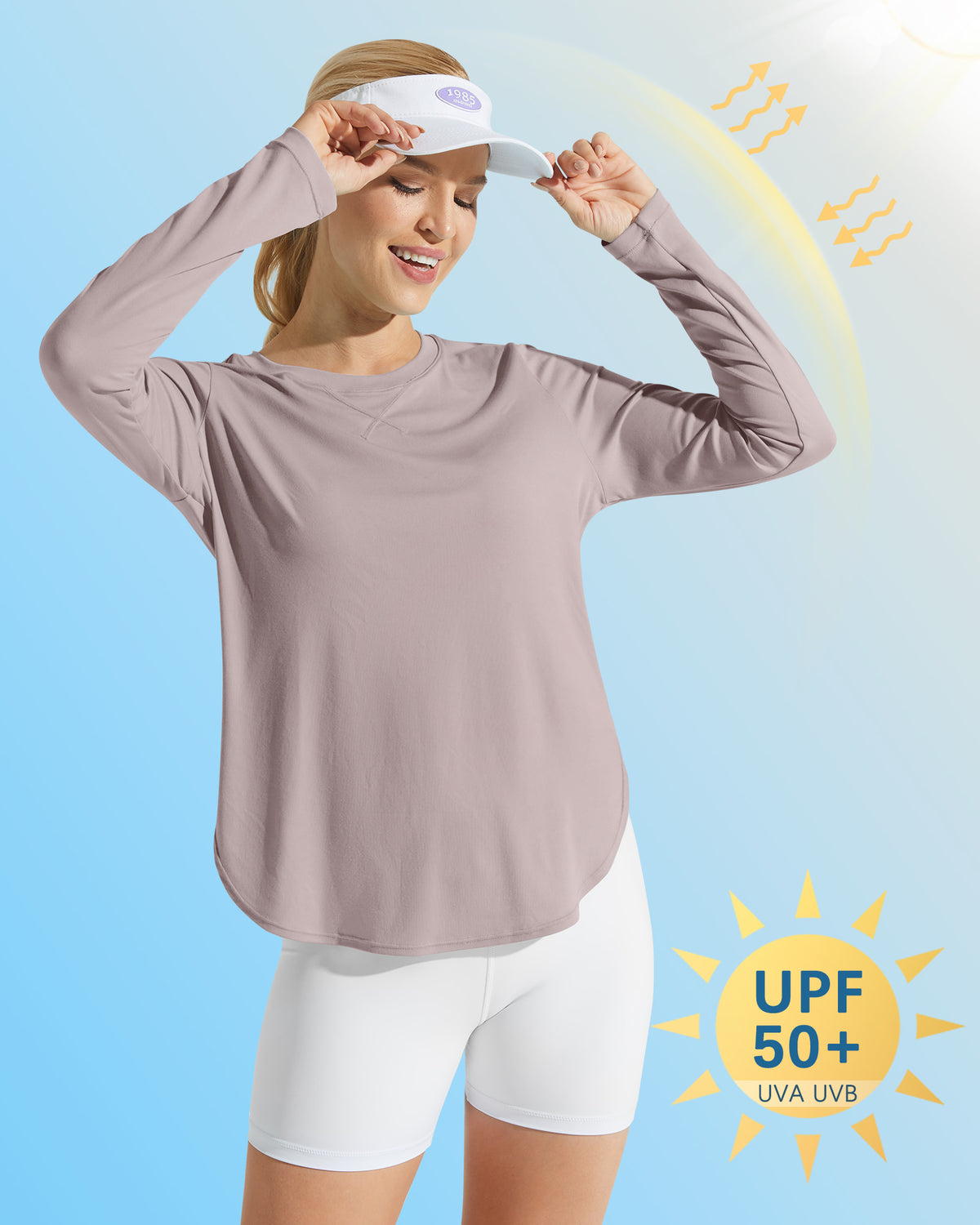 G4Free Activewear Scoop Neck UV Sun Workout Long Sleeve Tops 