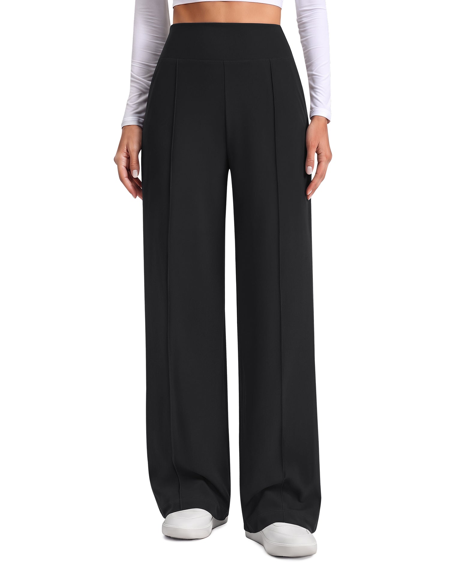 G4Free EverGoing Wide Leg Yoga Pants High Waist Front Seam with Pockets