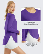 G4Free Activewear Scoop Neck UV Sun Workout Long Sleeve 