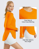 G4Free Activewear Scoop Neck UV Sun Workout Long Sleeve 