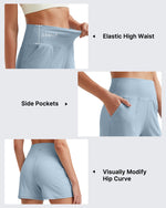 G4Free Activewear Ribbed Mid-Rise Seamless Work Shorts 