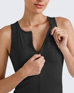 G4Free Activewear BareFeel Half Zip Cropped Workout Tank Tops 