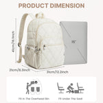G4Free Small Backpack for Women Puffer Quilted Casual Daypack with Anti-theft Buckle Travel Work(Beige)