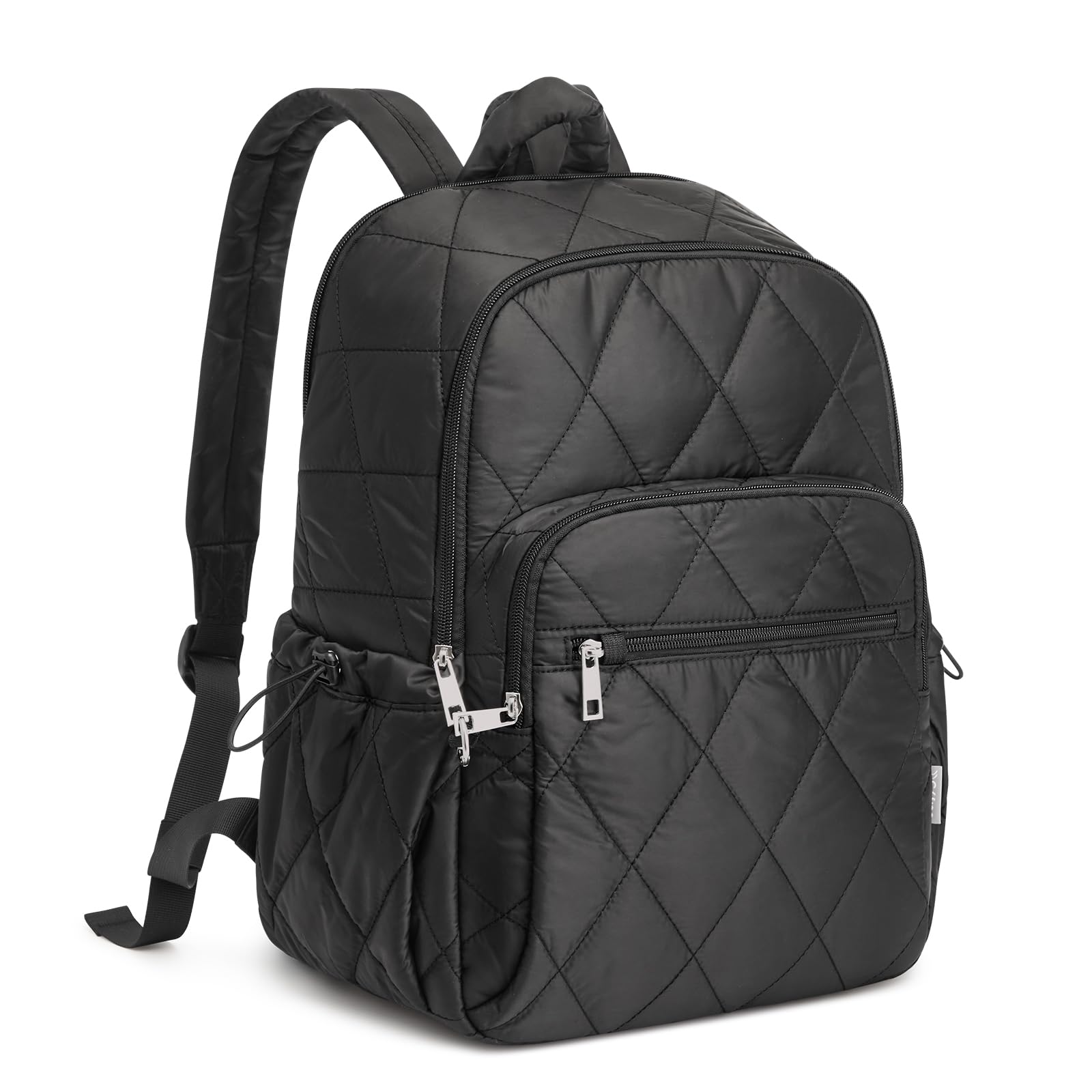 G4Free Small Backpack for Women Puffer Quilted Casual Daypack with Anti-theft Buckle Travel Work(Beige)