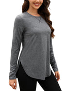 G4Free Activewear Sun Scoop Neck Long Sleeve UV Tunic Shirts