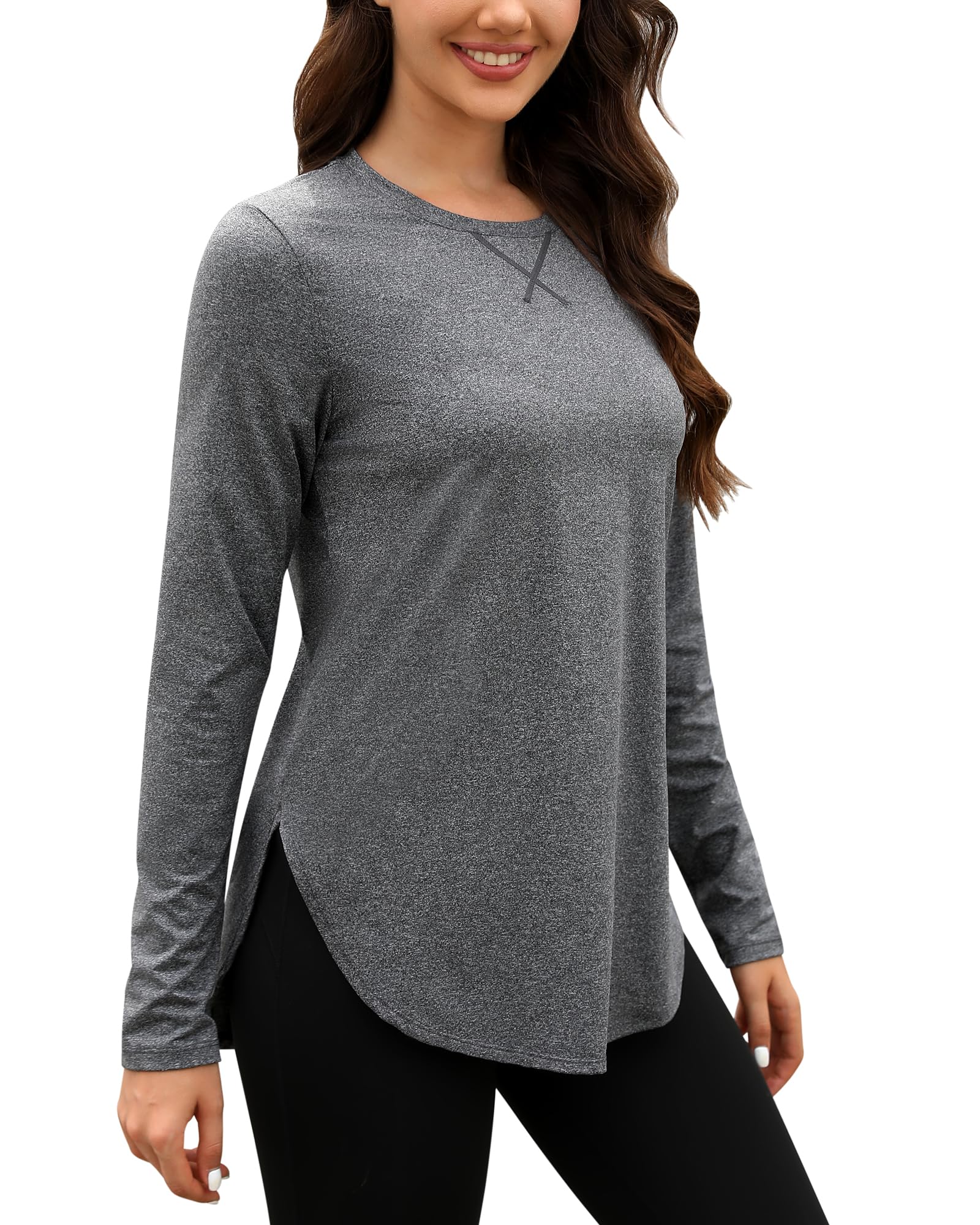G4Free Activewear Sun Scoop Neck Long Sleeve UV Tunic Shirts
