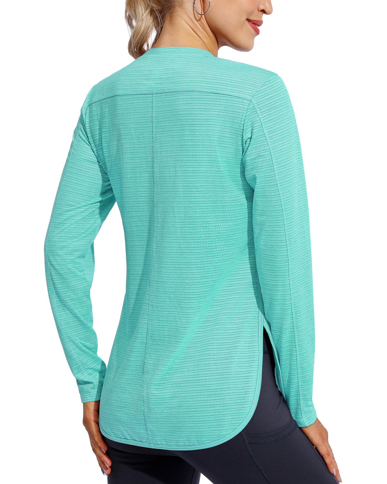G4Free Activewear Quick Dry Scoop Neck UV Long Sleeve Workout Tops