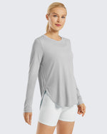G4Free Activewear Scoop Neck UV Sun Workout Long Sleeve 