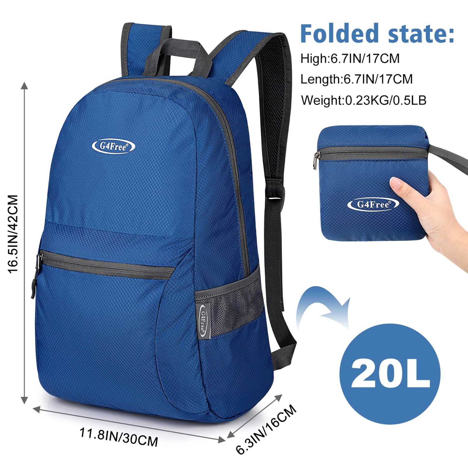 G4Free - 20L Lightweight Packable Backpack -D04V650A-D04V650B-D04V650H-D04V650D-D04V650C
