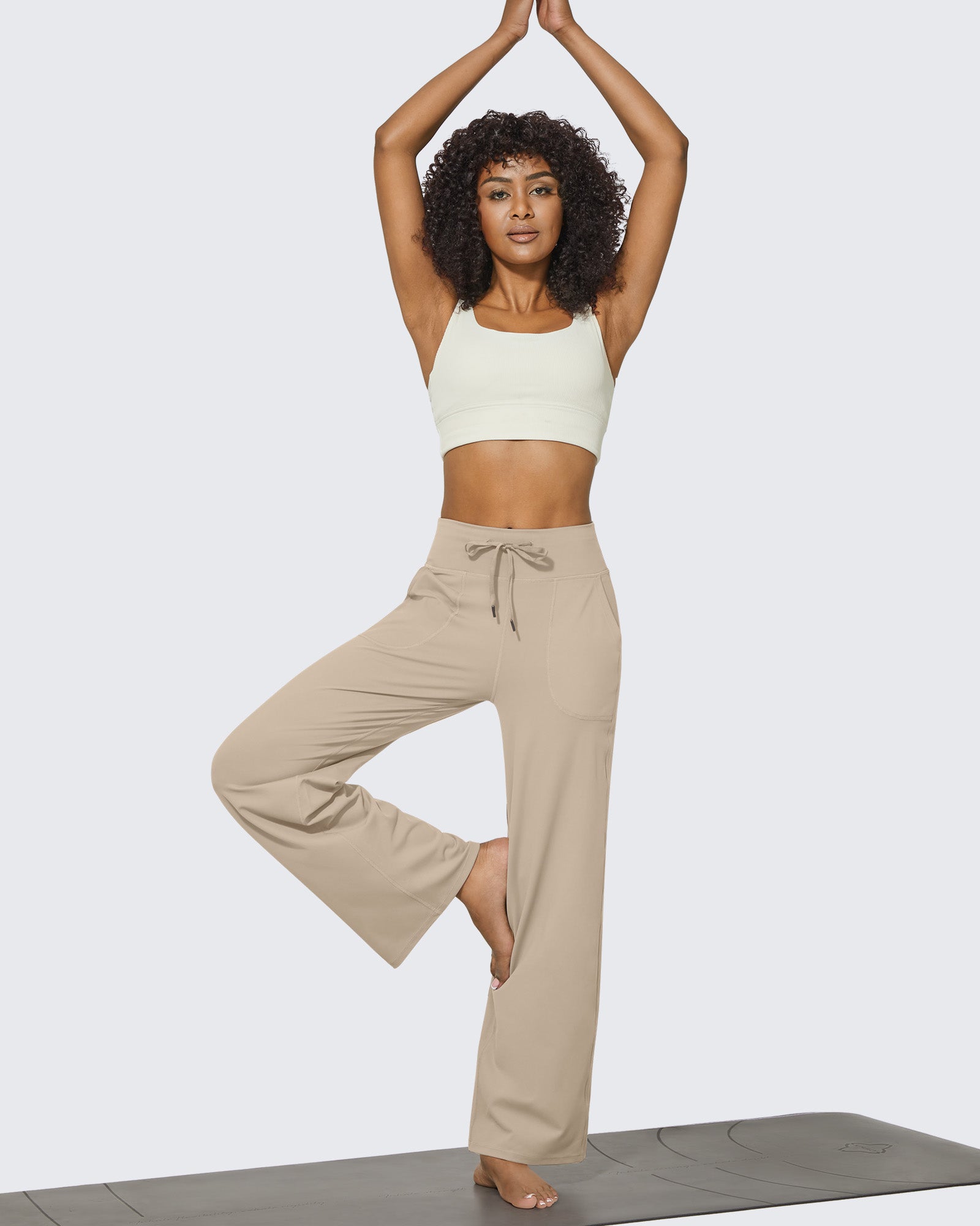 G4Free Activewear - EverGoing Business Casual High-Waist Wide Leg Pants - Limited Offer -GF23J189BF-XS-GF23J190BF-XS--GF23J189BA-S-GF23J190BA-S