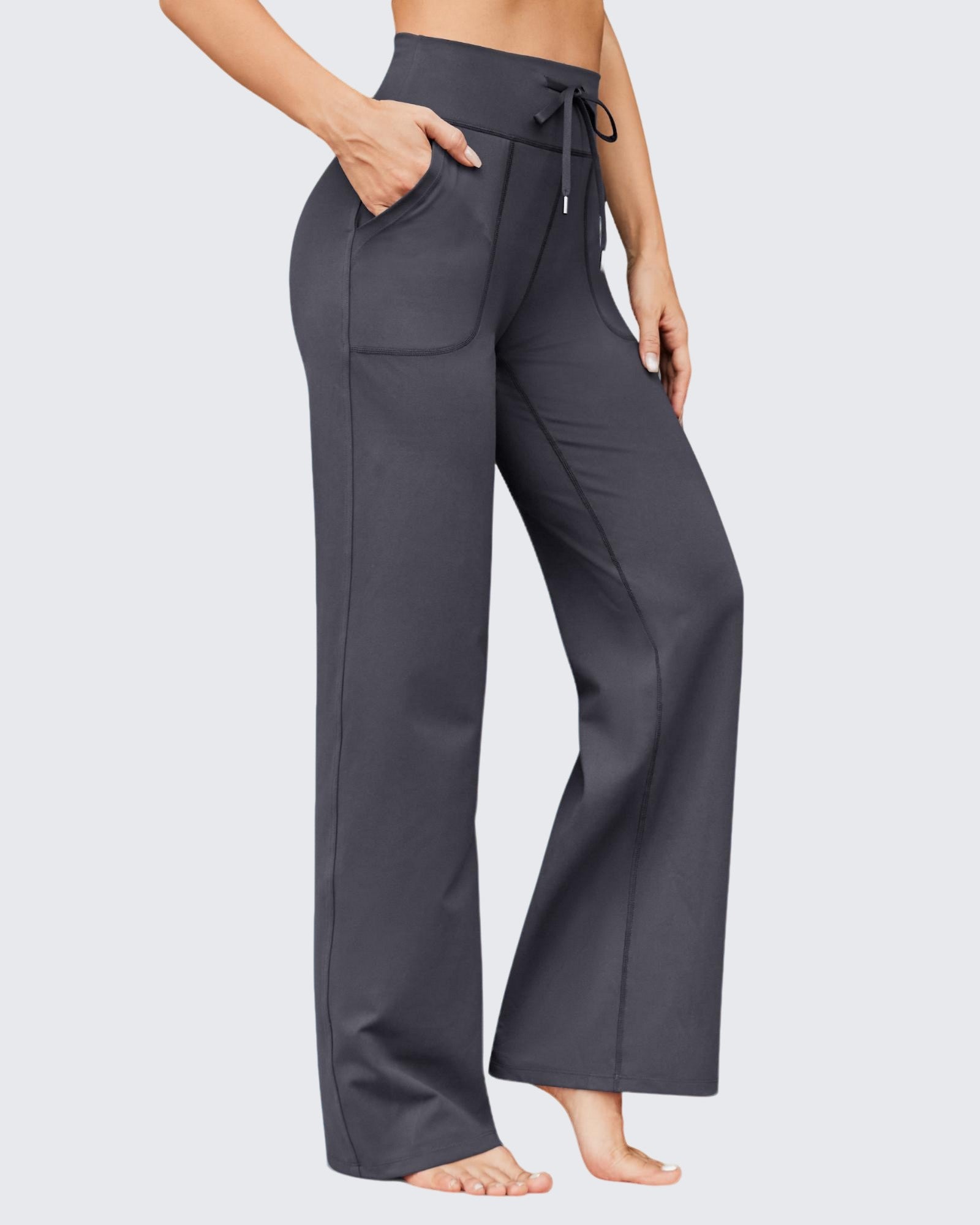 G4Free Activewear - EverGoing Business Casual High-Waist Wide Leg Pants - Limited Offer -GF23J189BF-XS-GF23J190BF-XS--GF23J189BA-S-GF23J190BA-S