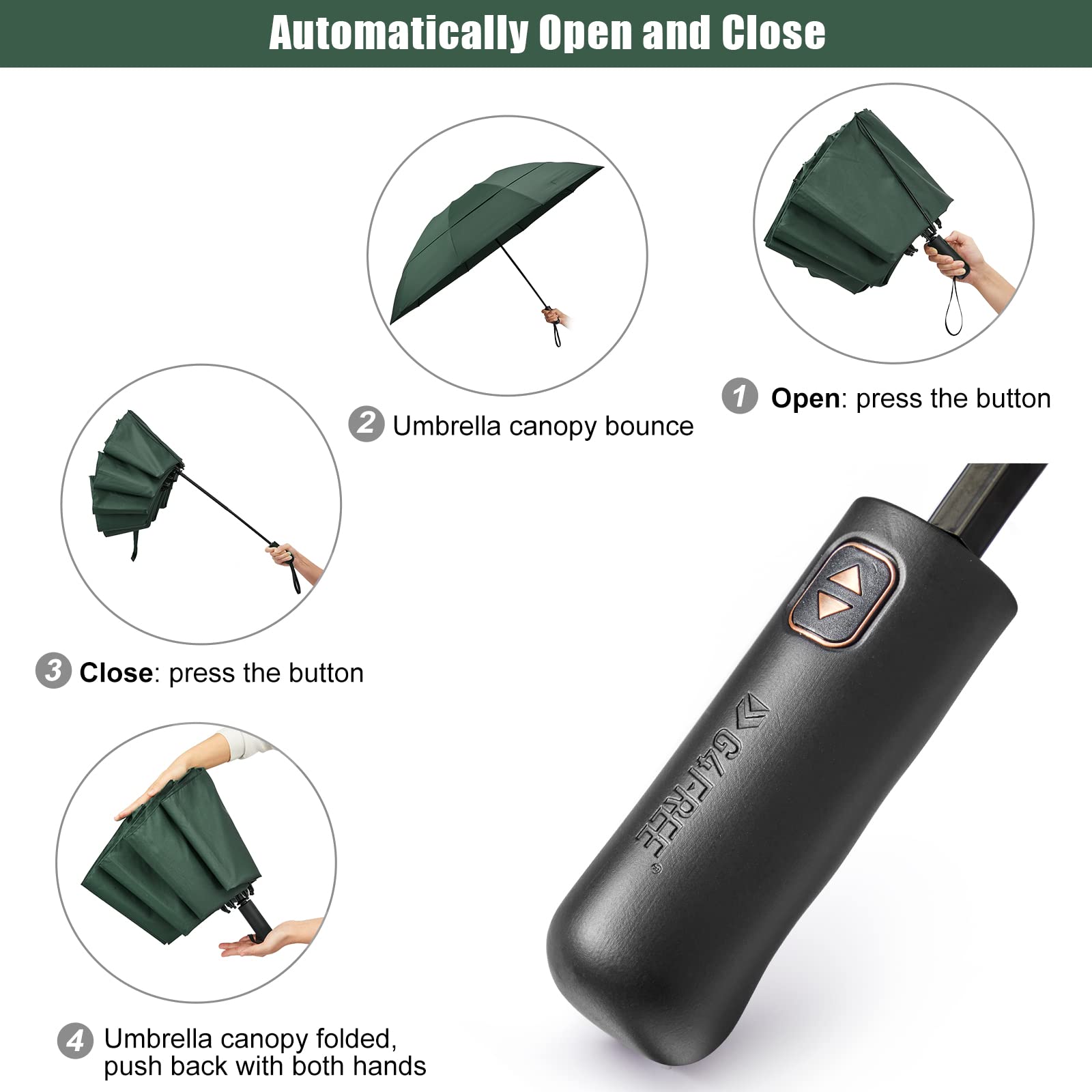 G4Free Activewear - G4Free 62 Inch Large 10 Ribs Compact Reverse Windproof Umbrella -TN22A110A-TN22A110B-TN22A110C-TN22A110D