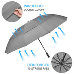 G4Free Activewear - G4Free 62 Inch Large 10 Ribs Compact Reverse Windproof Umbrella -TN22A110A-TN22A110B-TN22A110C-TN22A110D