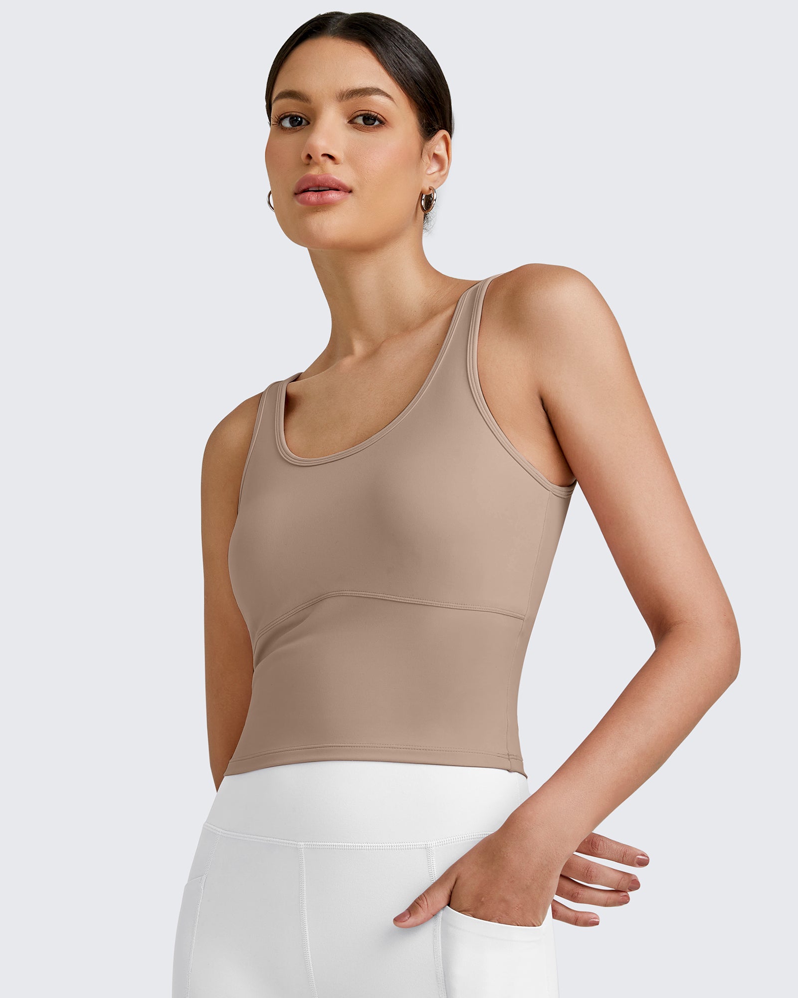 G4Free - BareFeel Built in Bra Workout Tank Tops -GF25L333AA-S-GF25L333AB-M-GF25L333AC-L-GF25L333AD-XL-GF25L333AF-XS