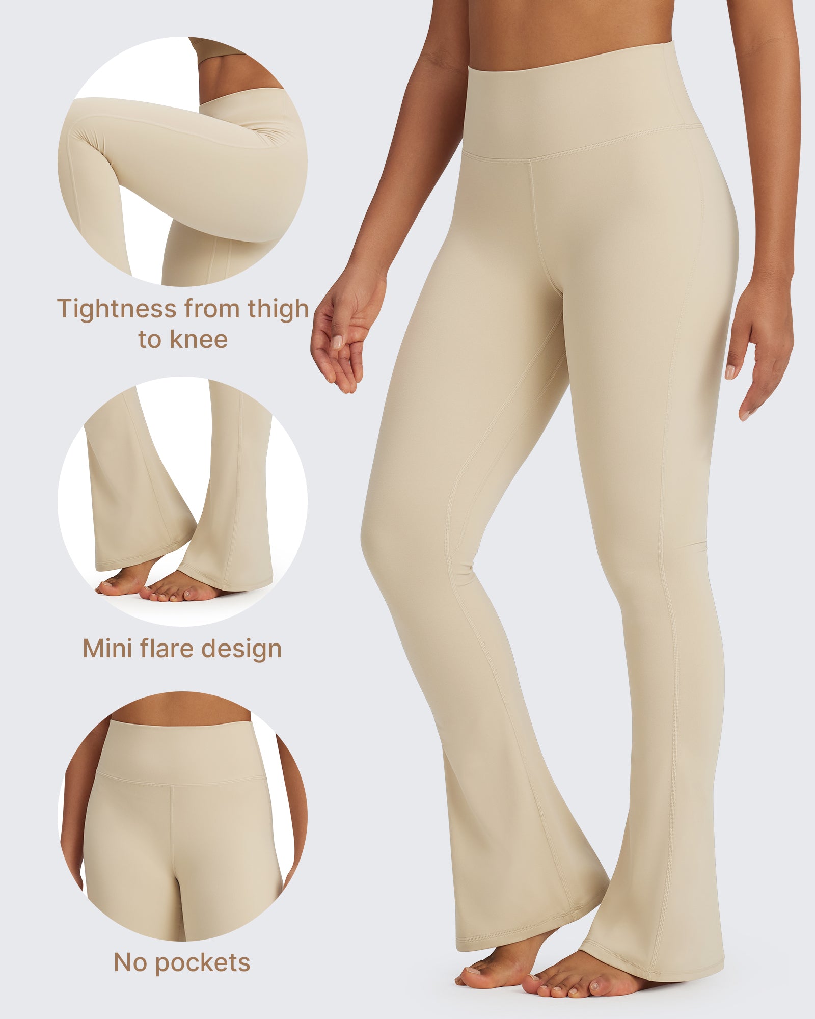 G4Free - BareFeel Casual High-Waisted Mini Flare Pants -GF24A244AA-S-GF24A245AA-S-GF24A246AA-S-GF24A244AB-M-GF24A245AB-M