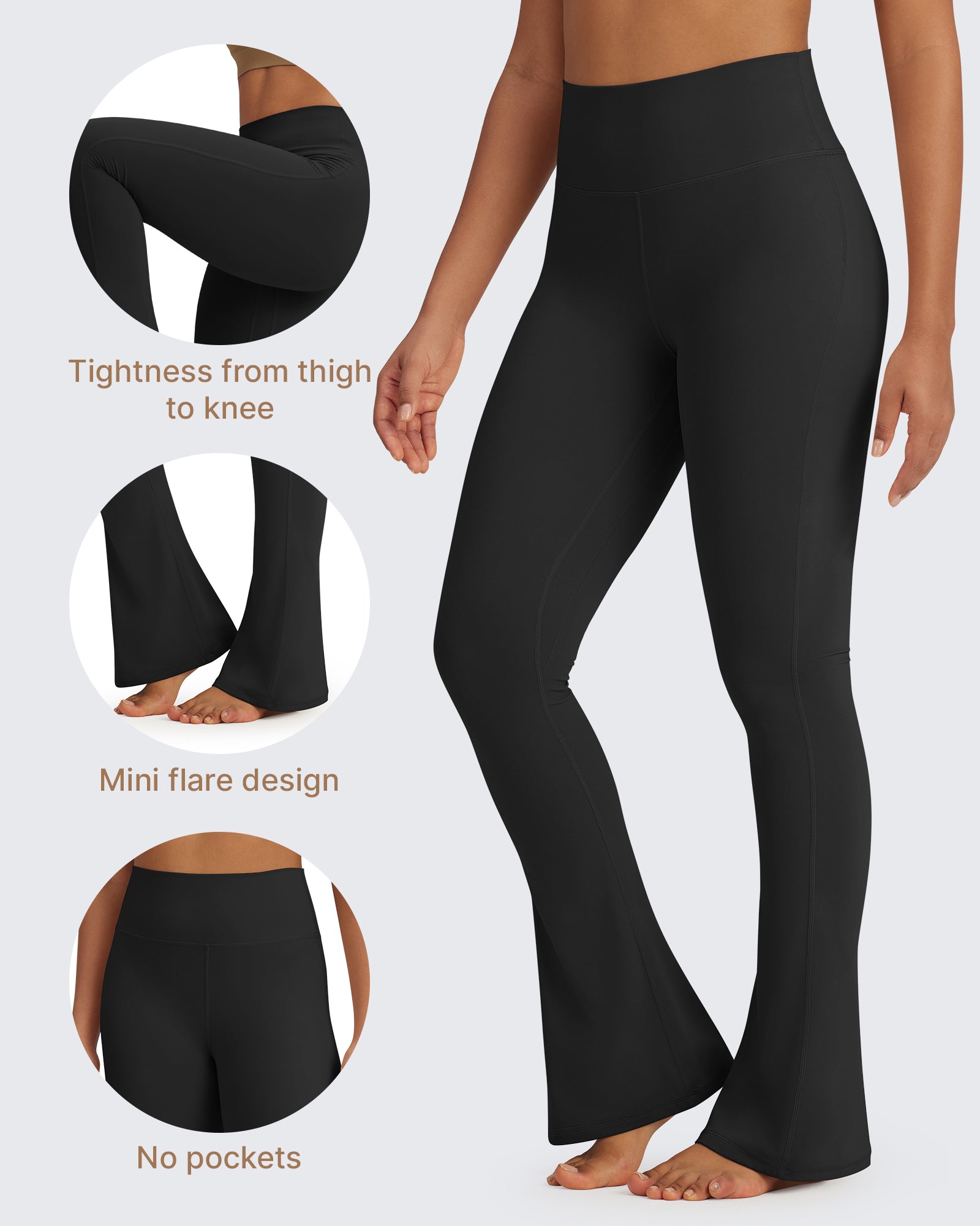 G4Free - BareFeel Casual High-Waisted Mini Flare Pants -GF24A244AA-S-GF24A245AA-S-GF24A246AA-S-GF24A244AB-M-GF24A245AB-M