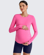 G4Free - BareFeel Crew Neck Ruches Maternity Long Sleeve -GF25BY380CA-S-GF25BY380CB-M-GF25BY380CC-L-GF25BY380CD-XL-GF25BY380CE-XXL