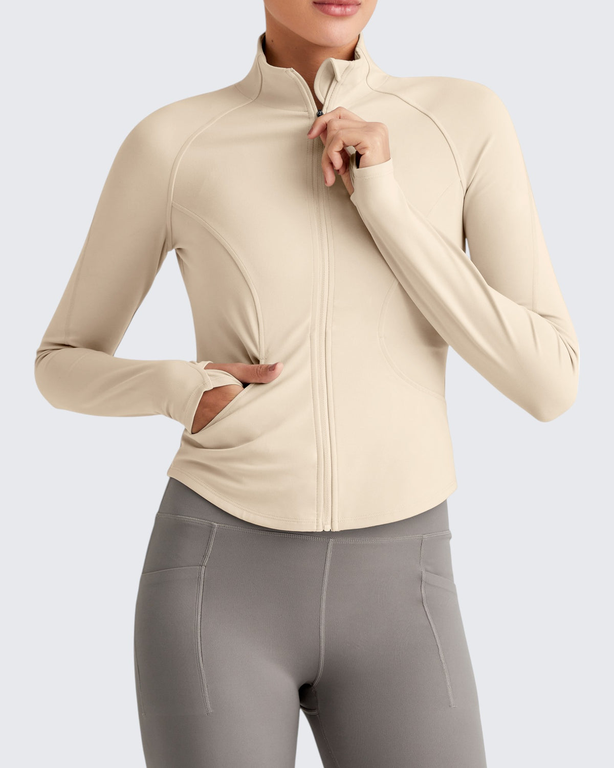 G4Free - BareFeel Cropped Slim Fit Full Zip Workout Jackets -GF25M411AA-S