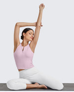 G4Free - BareFeel Half Zip Cropped Workout Tank Tops -GF25L394CA-S-GF25L394CB-M-GF25L394CC-L-GF25L394CD-XL-GF25L394CF-XS