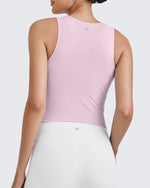 G4Free - BareFeel Half Zip Cropped Workout Tank Tops -GF25L394CA-S-GF25L394CB-M-GF25L394CC-L-GF25L394CD-XL-GF25L394CF-XS