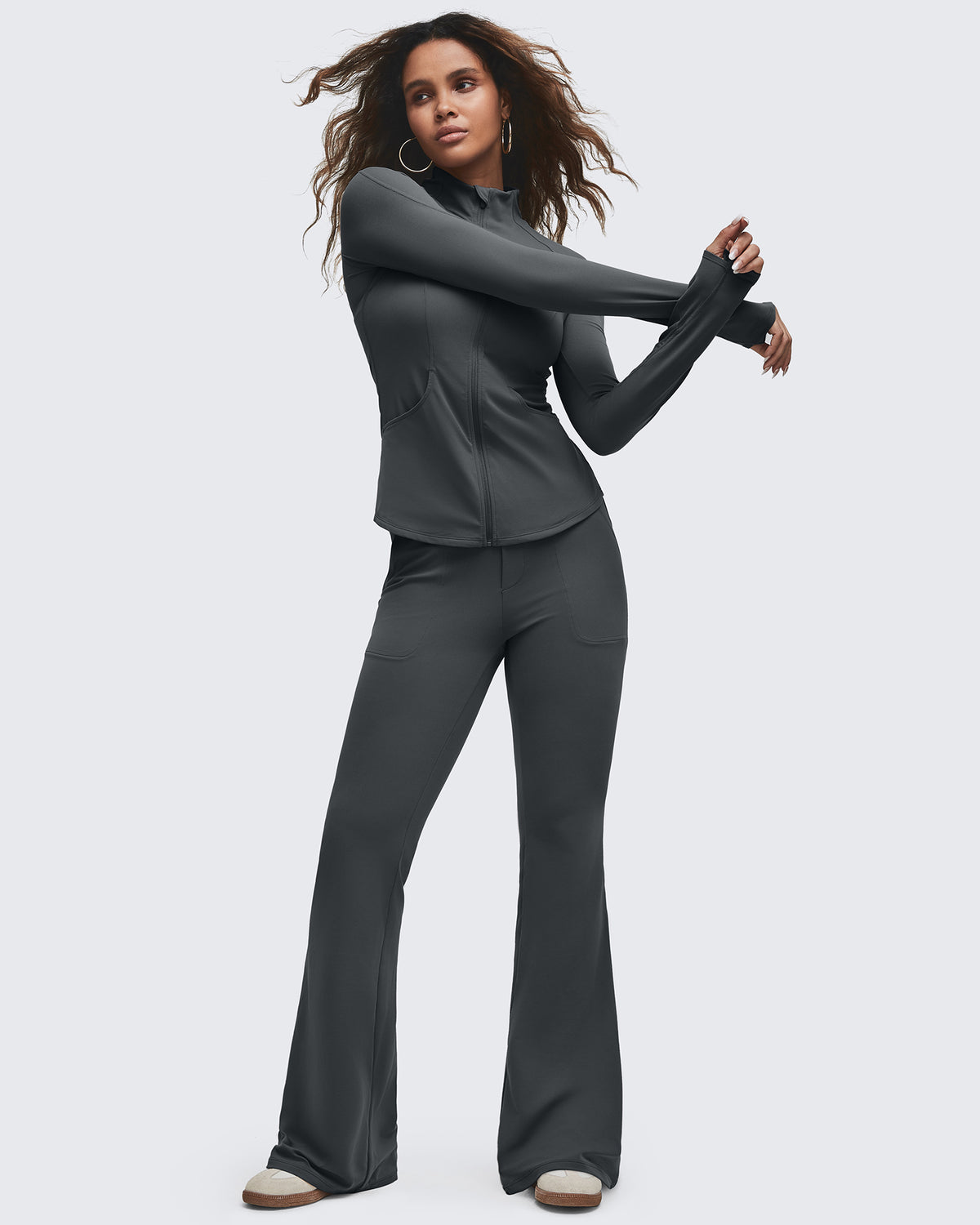 G4Free - BareFeel High Waisted Pockets Flare Dress Pants -GF25A548DF-XS-GF25A549DF-XS-GF25A550DF-XS-GF25A548DA-S-GF25A549DA-S