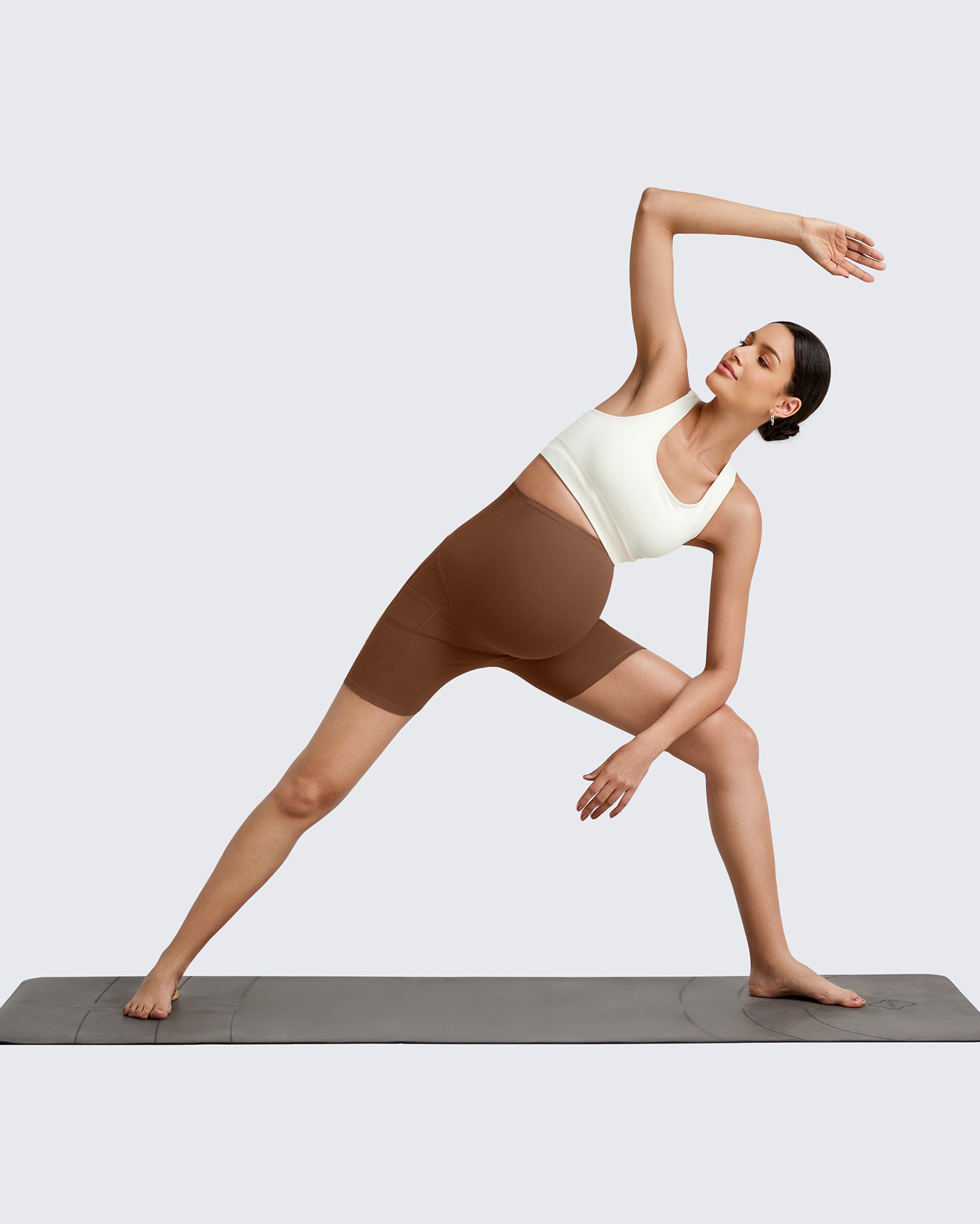 G4Free - BareFeel Maternity Athletic Legging Shorts 5'' -GF25AY336AA-S-GF25AY336AB-M-GF25AY336AC-L-GF25AY336AD-XL-GF25AY336AE-XXL