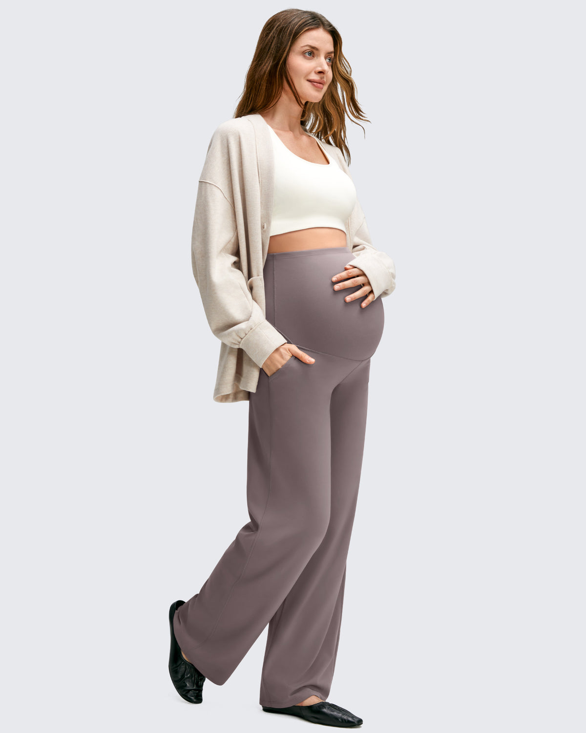G4Free - BareFeel Maternity Casual Pockets Wide-Leg Pants -GF25JY593AF-XS-GF25JY594AF-XS-GF25JY595AF-XS-GF25JY593AA-S-GF25JY594AA-S