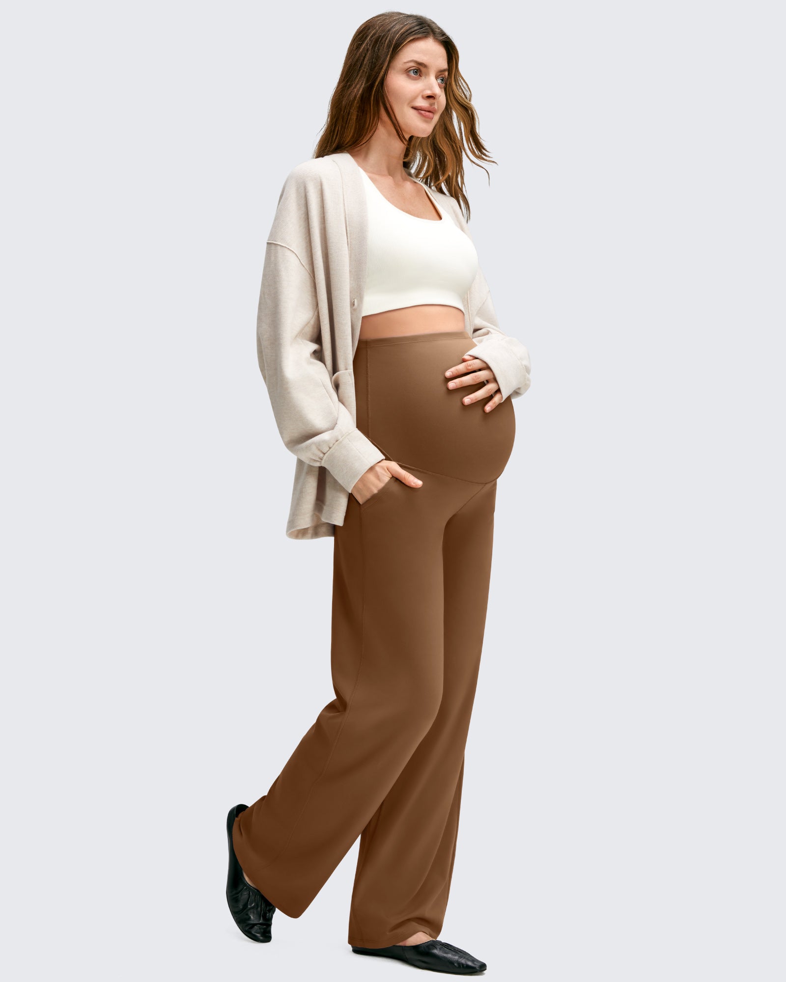 G4Free - BareFeel Maternity Casual Pockets Wide-Leg Pants -GF25JY593AF-XS-GF25JY594AF-XS-GF25JY595AF-XS-GF25JY593AA-S-GF25JY594AA-S
