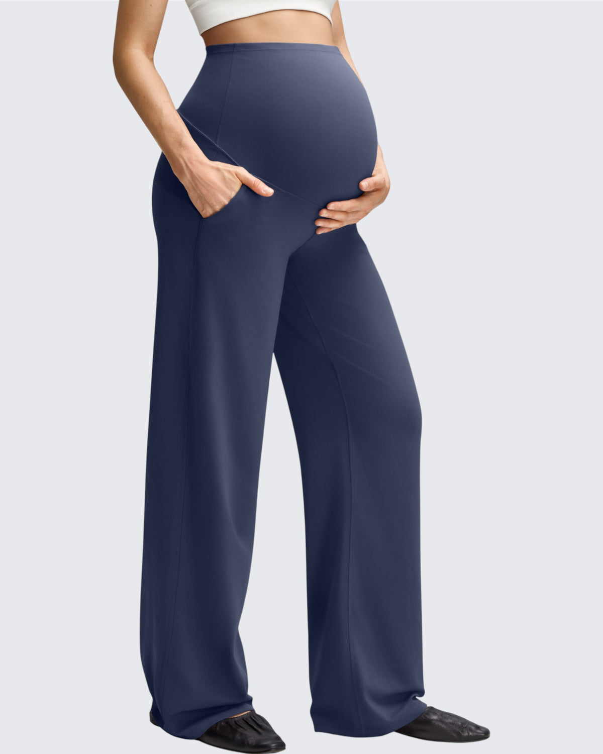 G4Free - BareFeel Maternity Casual Pockets Wide-Leg Pants -GF25JY593AF-XS-GF25JY594AF-XS-GF25JY595AF-XS-GF25JY593AA-S-GF25JY594AA-S