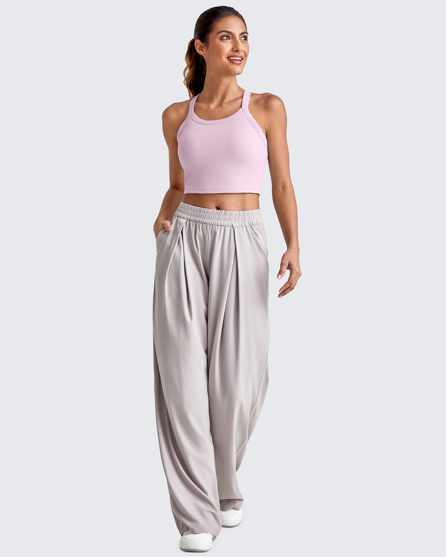 G4Free - BareFeel Racerback Cropped Sports Bra -GF25L448CA-S-GF25L448CB-M-GF25L448CC-L-GF25L448CD-XL-GF25L448CF-XS