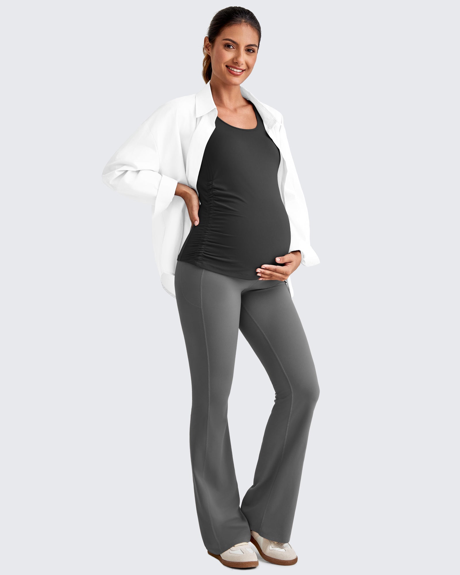 G4Free - BareFeel Ruched Workout Pregnancy Tank -GF25LY405FA-S-GF25LY405FB-M-GF25LY405FC-L-GF25LY405FD-XL-GF25LY405FF-XS