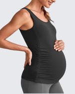 G4Free - BareFeel Ruched Workout Pregnancy Tank -GF25LY405FA-S-GF25LY405FB-M-GF25LY405FC-L-GF25LY405FD-XL-GF25LY405FF-XS