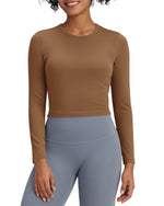 G4Free - BareFeel Slim High Crew Neck Cropped Long Sleeve -GF24B234EA-S