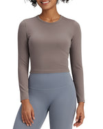 G4Free - BareFeel Slim High Crew Neck Cropped Long Sleeve -GF24B234EA-S-GF24B234EB-M-GF24B234EC-L-GF24B234ED-XL-GF24B234AA-S