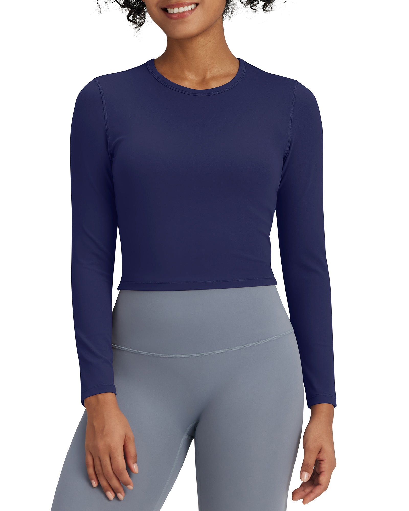 G4Free - BareFeel Slim High Crew Neck Cropped Long Sleeve -GF24B234EA-S-GF24B234EB-M-GF24B234EC-L-GF24B234ED-XL-GF24B234AA-S