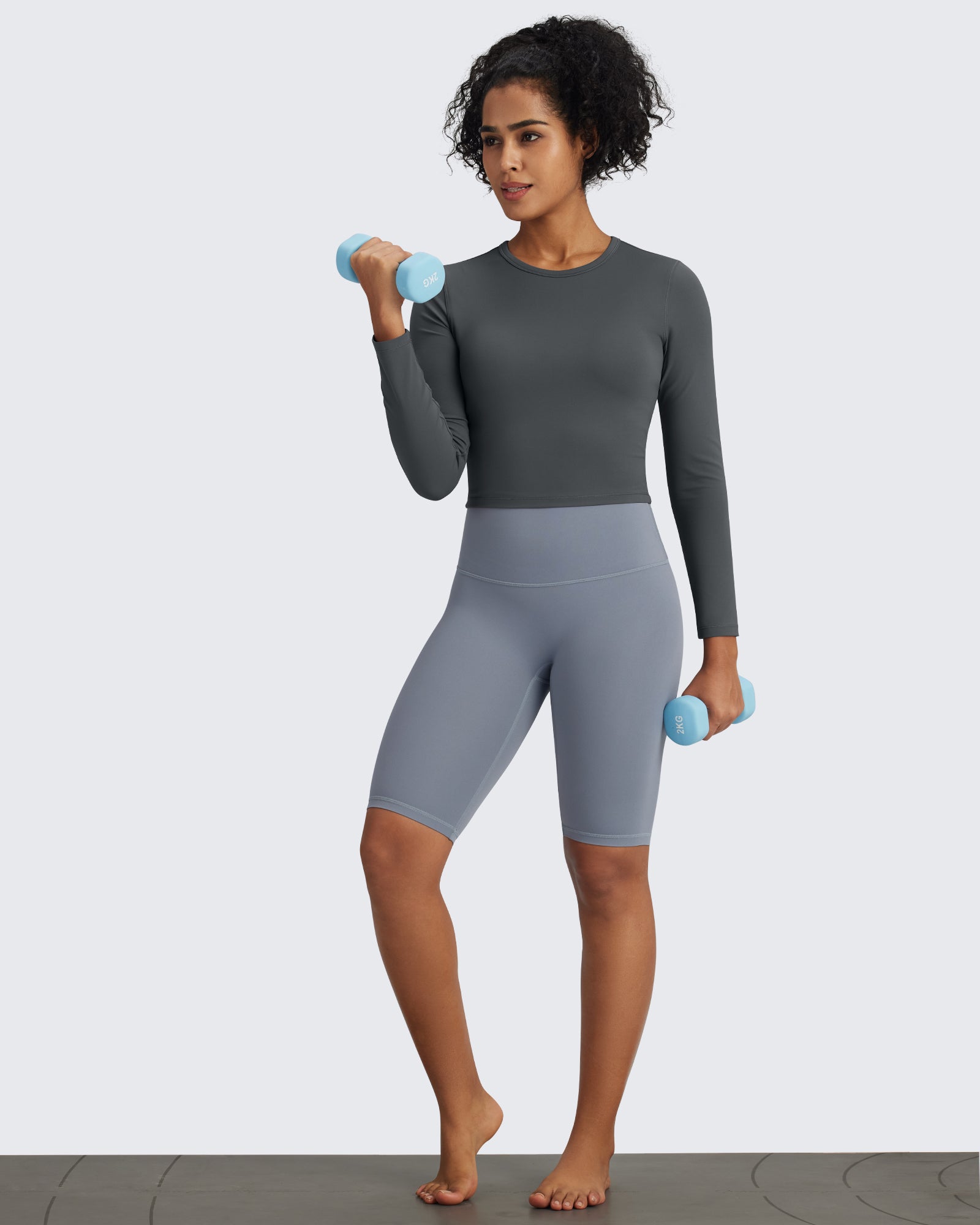 G4Free - BareFeel Slim High Crew Neck Cropped Long Sleeve -GF24B234EA-S-GF24B234EB-M-GF24B234EC-L-GF24B234ED-XL-GF24B234AA-S
