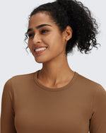 G4Free - BareFeel Slim High Crew Neck Cropped Long Sleeve -GF24B234EA-S-GF24B234EB-M-GF24B234EC-L-GF24B234ED-XL-GF24B234AA-S