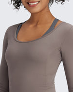 G4Free - BareFeel Slim Scoop Neck Open Back Long Sleeve -GF24B233AA-S