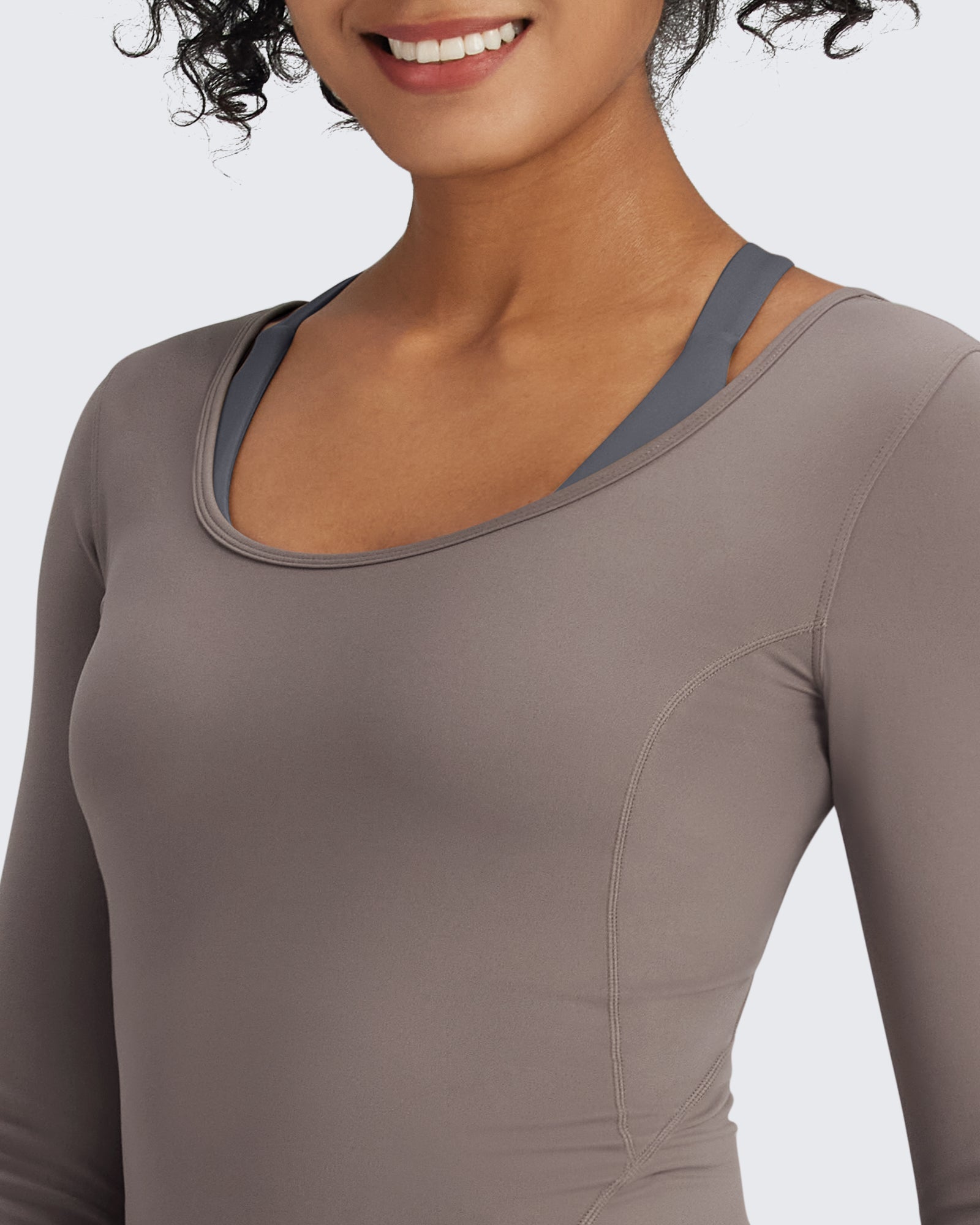 G4Free - BareFeel Slim Scoop Neck Open Back Long Sleeve -GF24B233AA-S