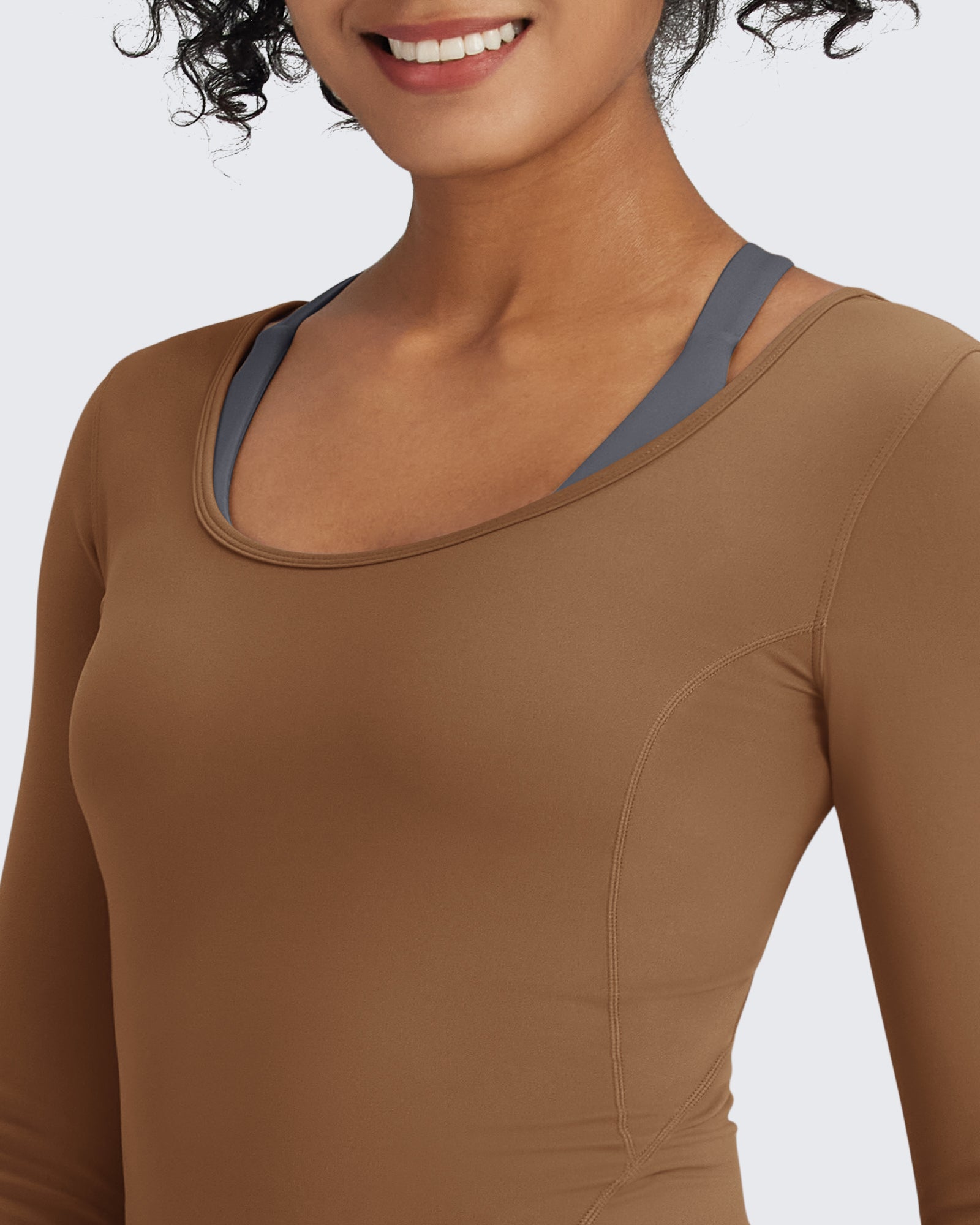 G4Free - BareFeel Slim Scoop Neck Open Back Long Sleeve -GF24B233AA-S