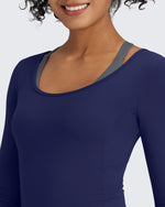 G4Free - BareFeel Slim Scoop Neck Open Back Long Sleeve -GF24B233AA-S