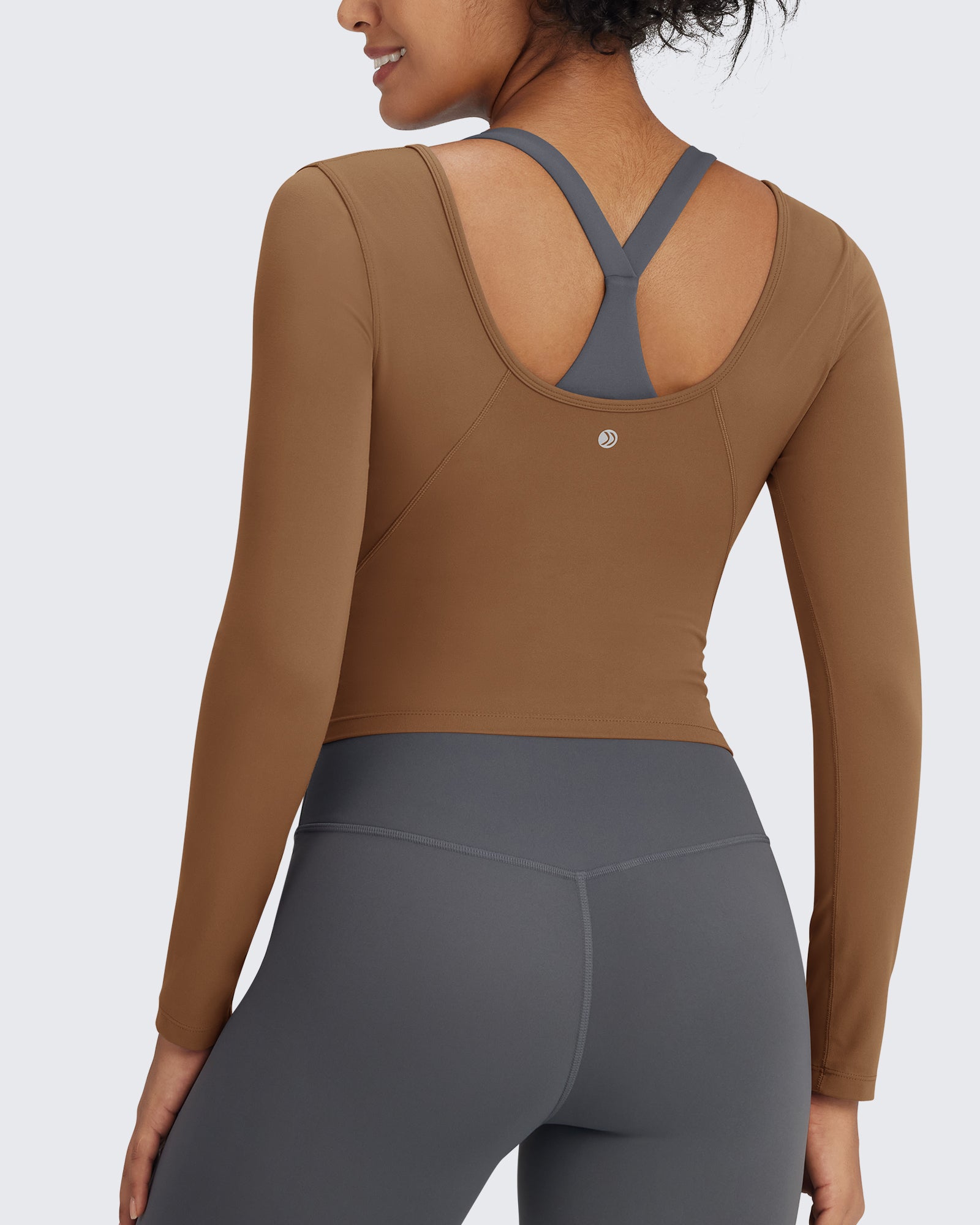 G4Free - BareFeel Slim Scoop Neck Open Back Long Sleeve -GF24B233AA-S-GF24B233AB-M-GF24B233AC-L-GF24B233AD-XL-GF24B233AF-XS