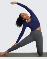 G4Free - BareFeel Slim Scoop Neck Open Back Long Sleeve -GF24B233AA-S-GF24B233AB-M-GF24B233AC-L-GF24B233AD-XL-GF24B233AF-XS