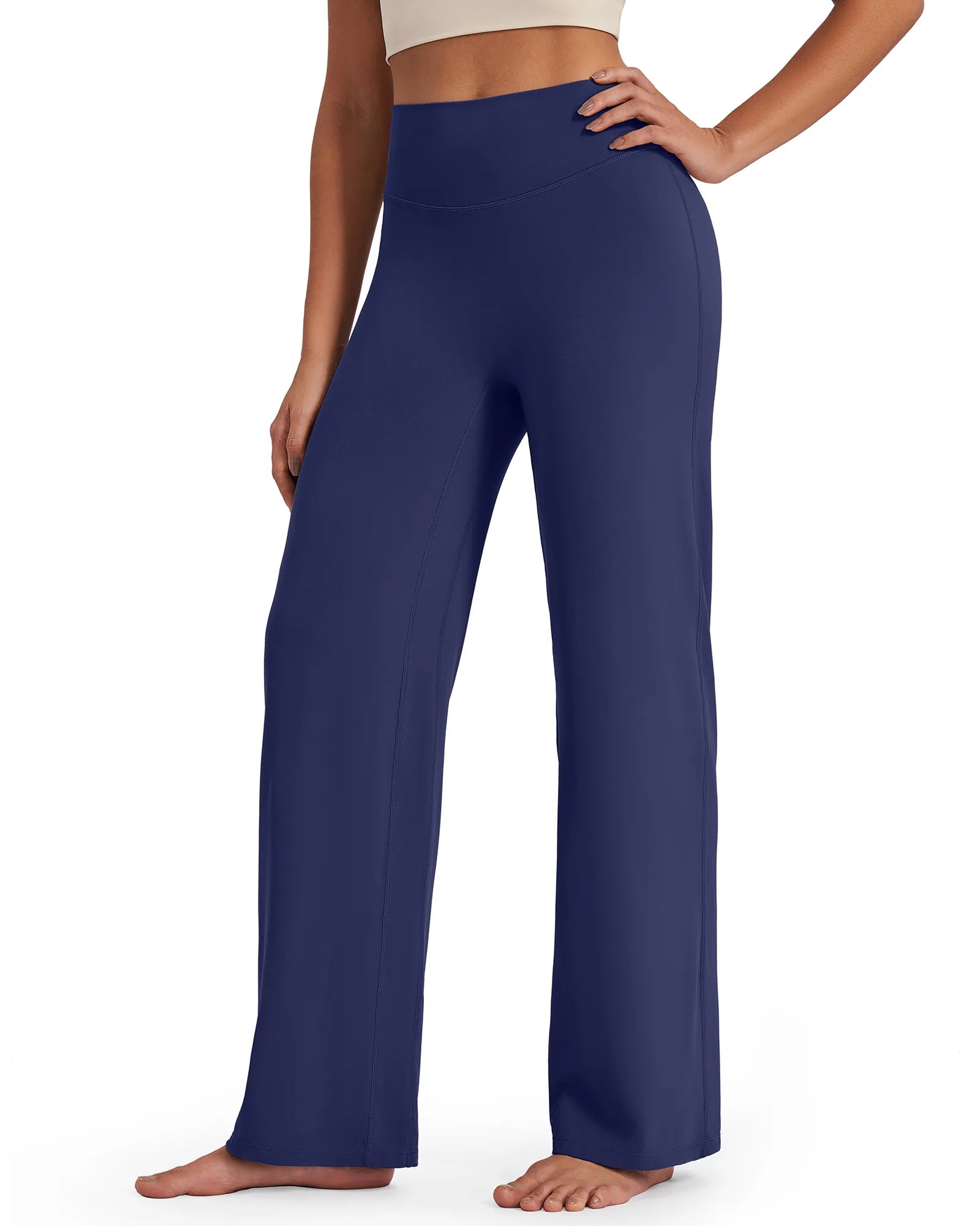 G4Free - BareFeel Wide Leg High-Waisted Pants Petite -GF24J247FA-S-GF24J247FB-M-GF24J247FC-L-GF24J247FD-XL-GF24J247FE-XXL