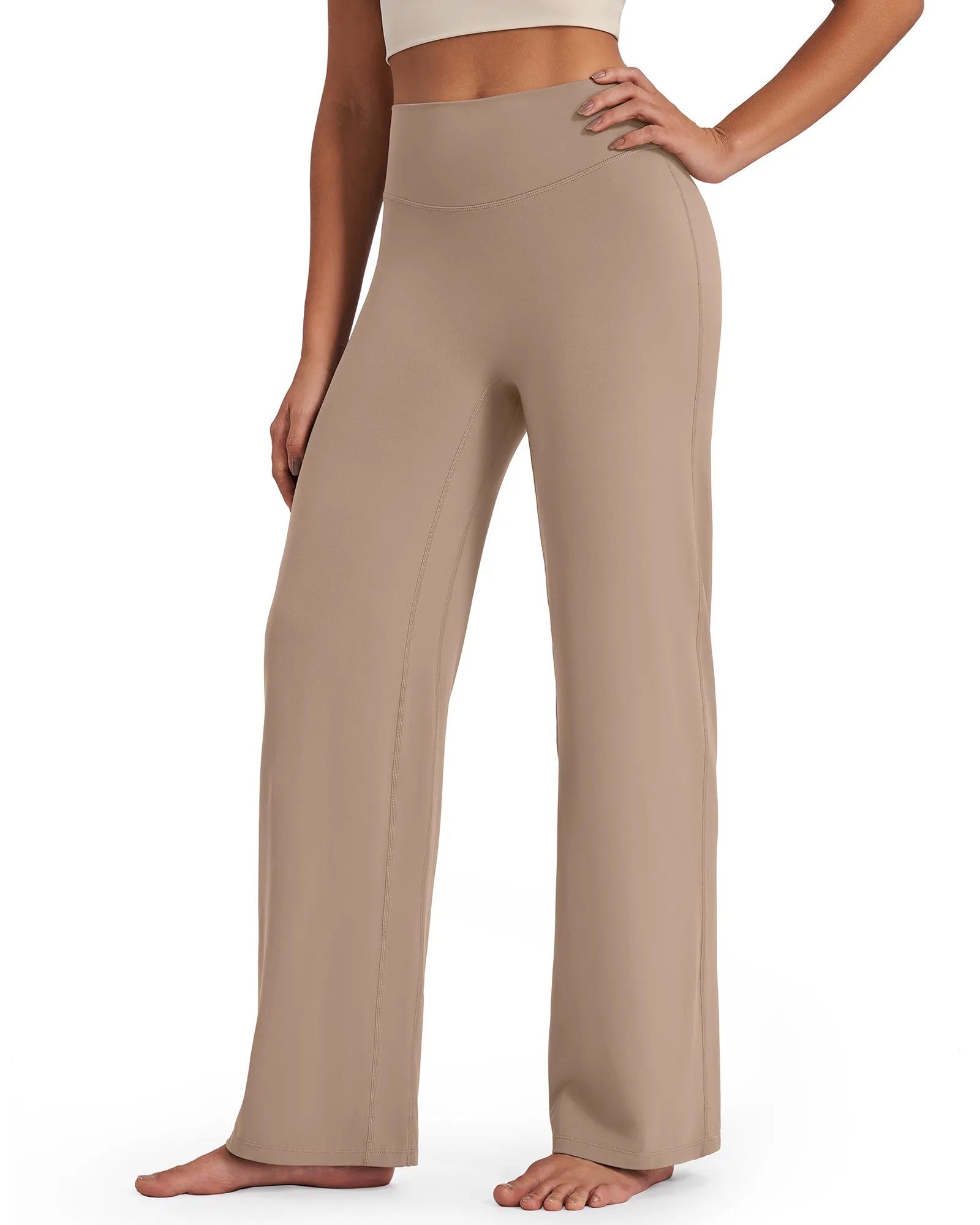 G4Free - BareFeel Wide Leg High-Waisted Pants Petite -GF24J247FA-S-GF24J247FB-M-GF24J247FC-L-GF24J247FD-XL-GF24J247FE-XXL