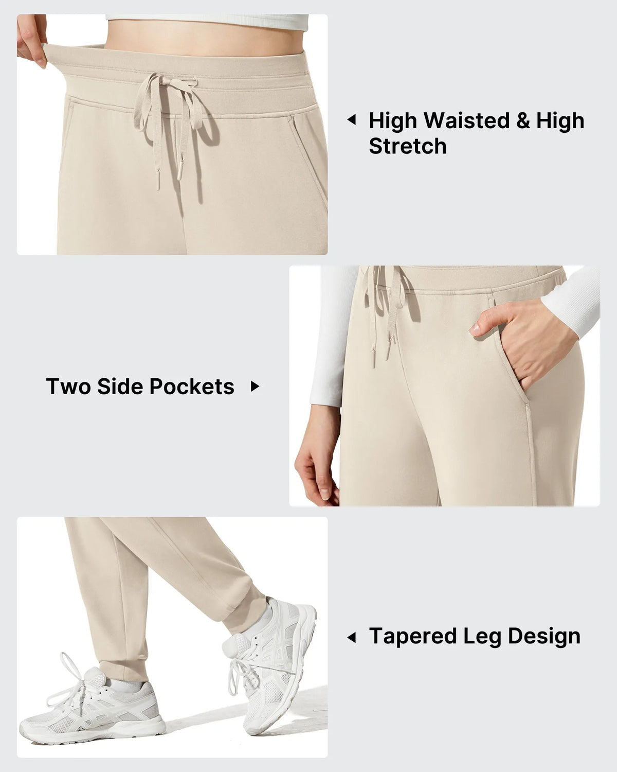 G4Free - Barefeel Fleece Lined Tapered Leg Drawstring Joggers -GF25D716AA-S-GF25D717AA-S-GF25D718AA-S-GF25D716AB-M-GF25D717AB-M