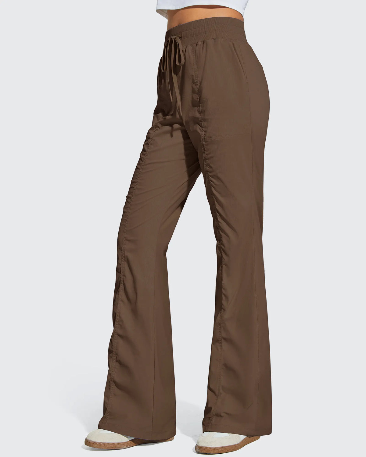 G4Free - Breezeline Flare Pockets High Waist Drawstring Leggings -GF25A666AA-S