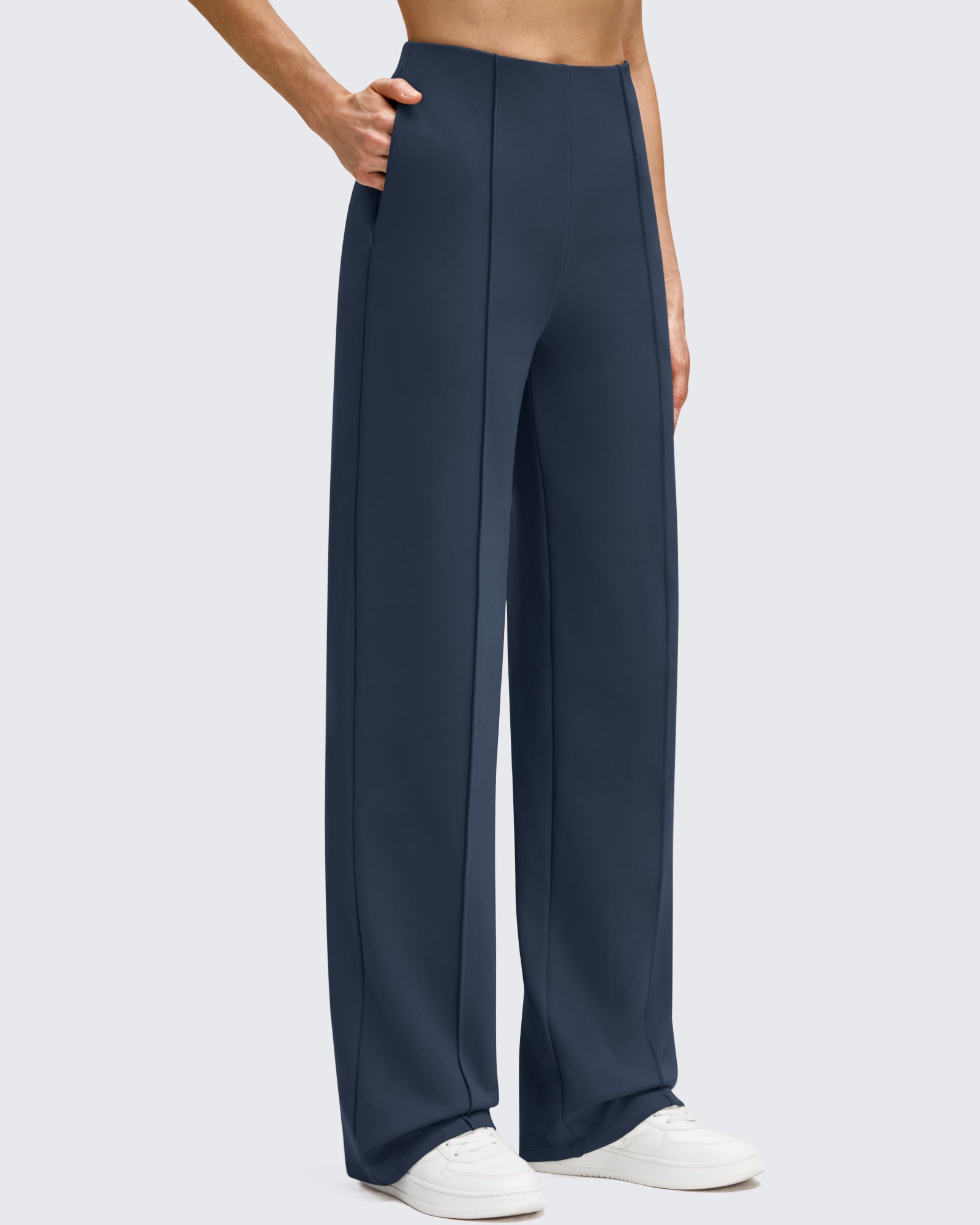 G4Free - Business Front Pleats Wide Leg Fleece Lined Pants -GF25J619AA-S-GF25J620AA-S-GF25J621AA-S-GF25J619AB-M-GF25J620AB-M